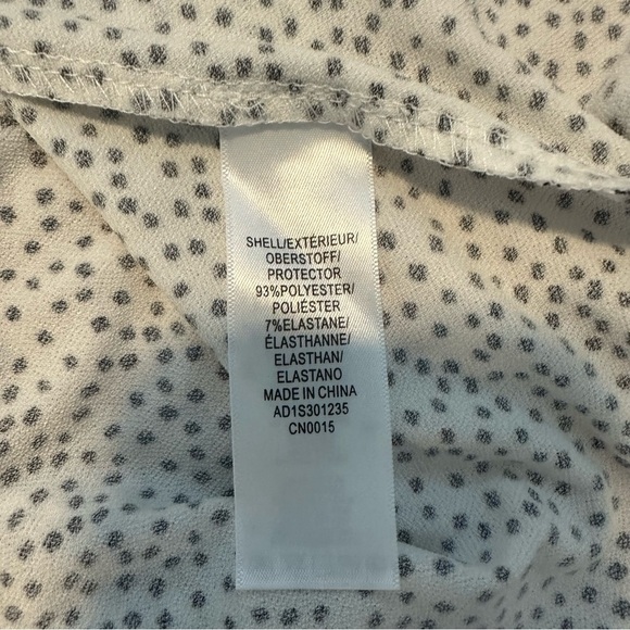 Adrianna Papell Dot Print Halter Neck‎ Sleeveless Tunic Top Black White Size M - Picture 4 of 5